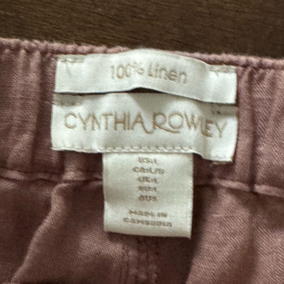 Cynthia Rowley Dusty Rose Linen Joggers with Elastic Cuffs Size L - Picture 5 of 5